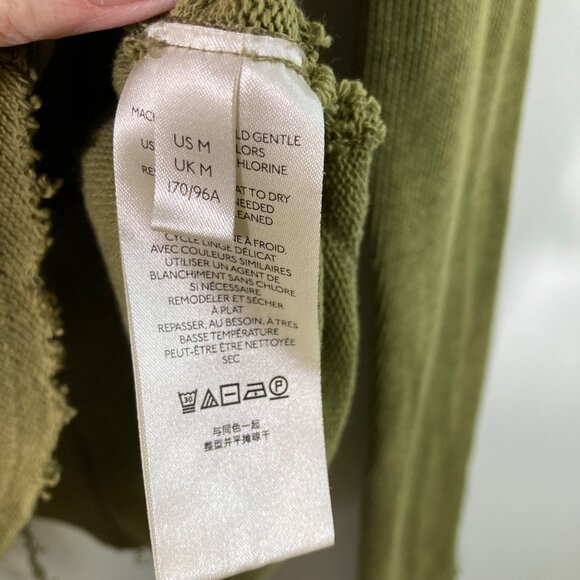 Womens We The Free Come & Get It Top Raw Edge Knit V Neck M Green - Picture 10 of 12